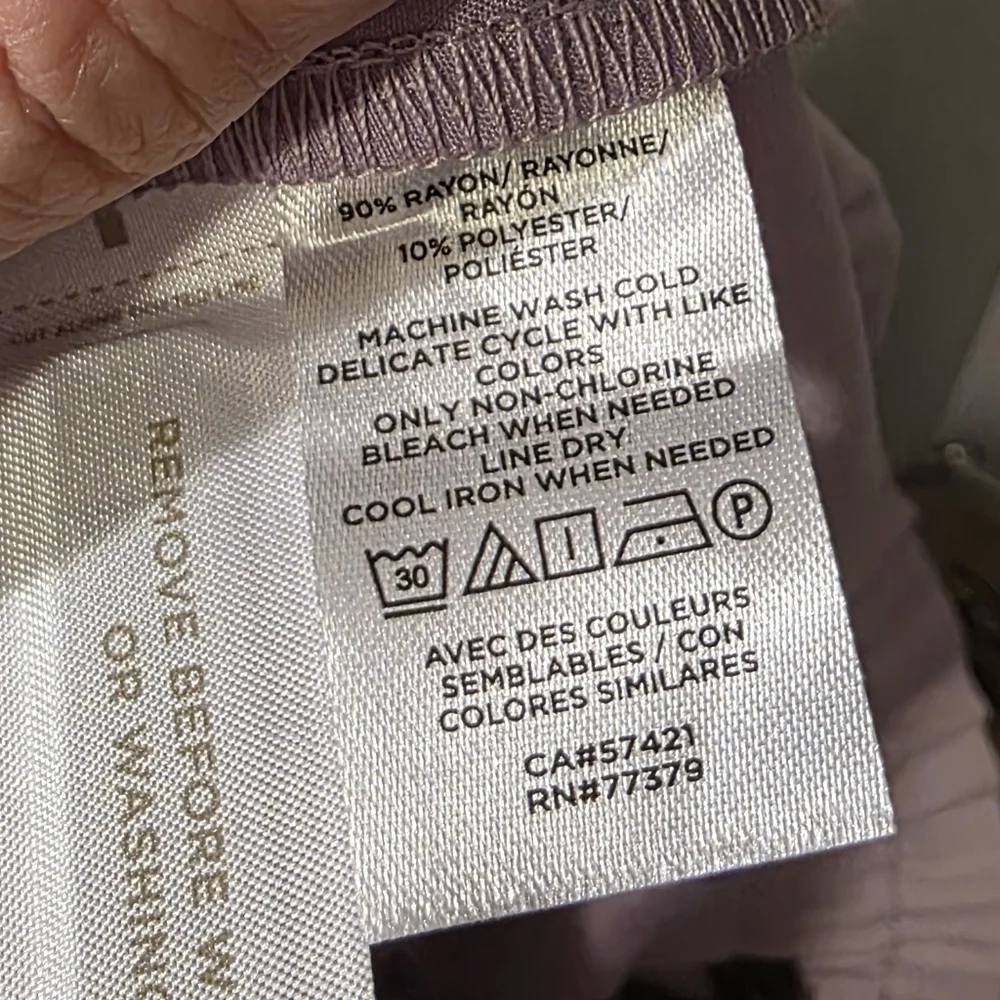 Ann Taylor Lavender High-Waisted Pants with Circle Belt - Picture 5 of 5